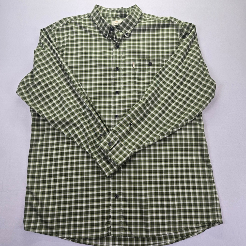 Bob Timberlake Mens 2XLT Green Plaid Long Sleeve Button Down Cotton Shirt